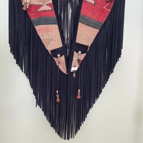 Vintage 1990s S.Hyde For Signature Rugs Of Dallas Wearable Art Suede Leather - Picture 9 of 16